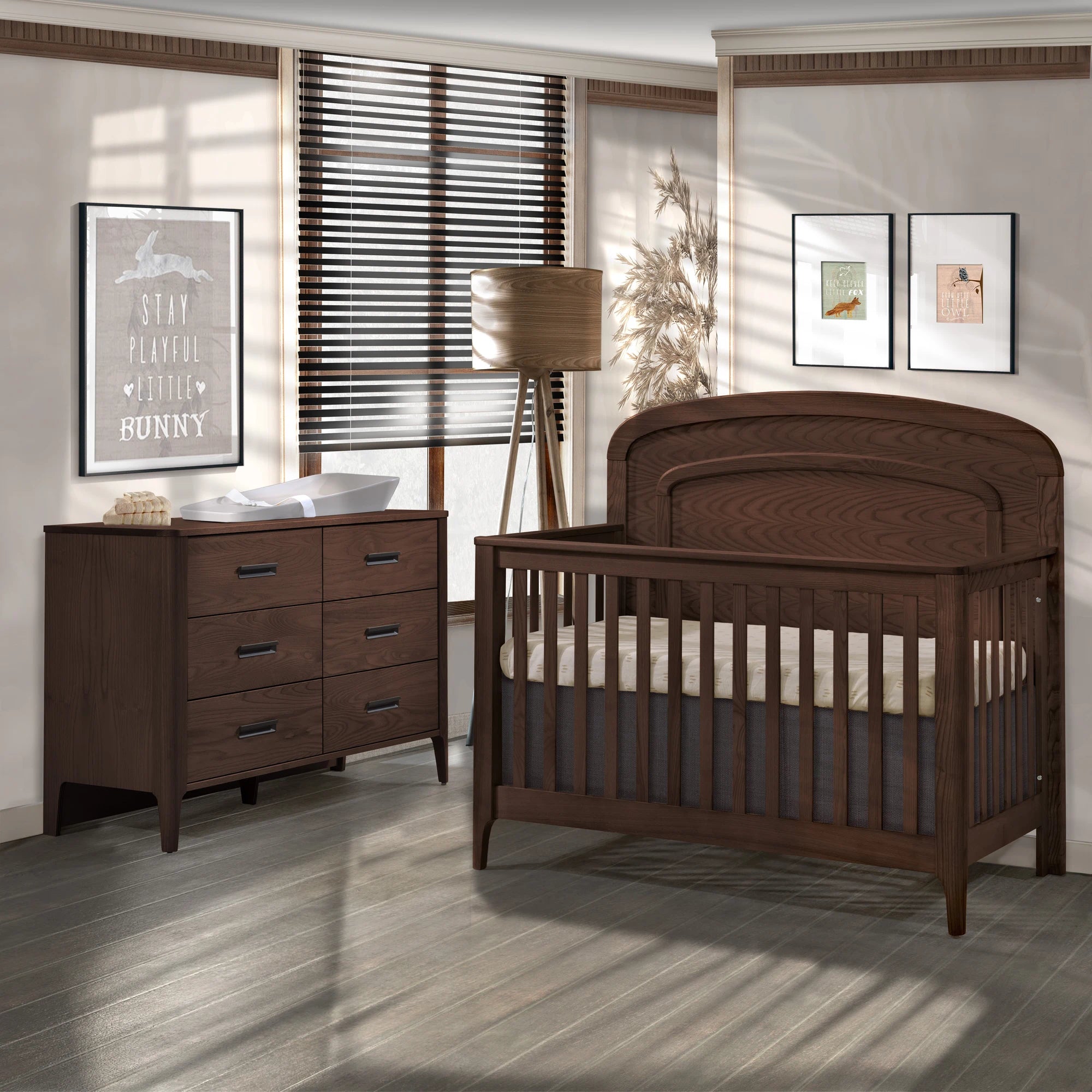 Natart Palo ''5-in-1'' Convertible Crib with Arched Molding (w/out rails)- Bambi Baby