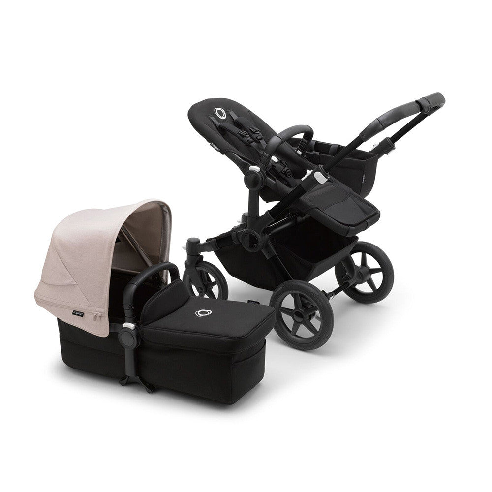 Bugaboo Donkey 5 Mono completo marco NEGRO/NEGRO MEDIANOCHE tela BLANCO MISTY- Bambi Baby