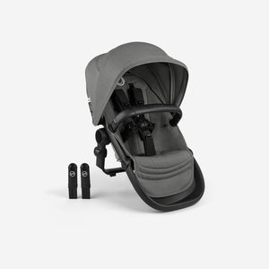 Moon Grey Bugaboo Kangaroo Sibling Seat with included stroller adapters - Side View | Bambi Baby
