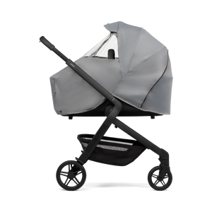 Grey Joolz Hub2 Rain Cover on Cot - Side Profile | Bambi Baby
