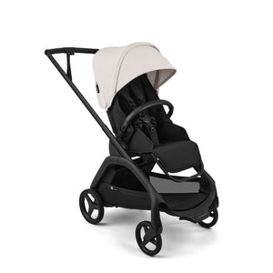 Misty White & Black Bugaboo Dragonfly Plus City Stroller - 3/4 Front View | Bambi Baby