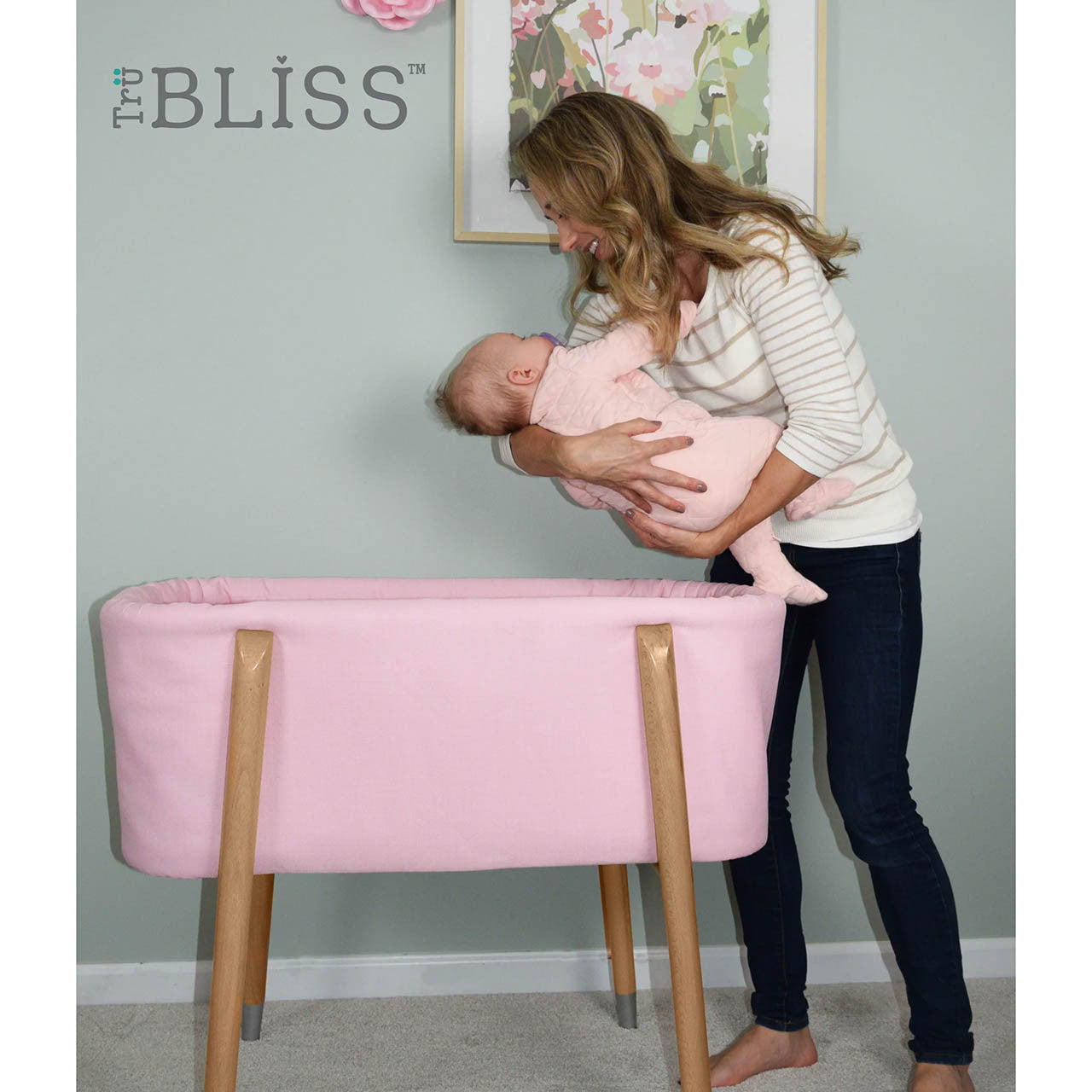 TruBliss Sova Bassinet - Pink- Bambi Baby
