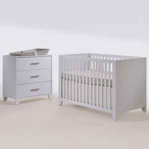 White Tulip by Natart Aiko Island Crib & 3 Drawer Dresser Set - Front View | Bambi Baby