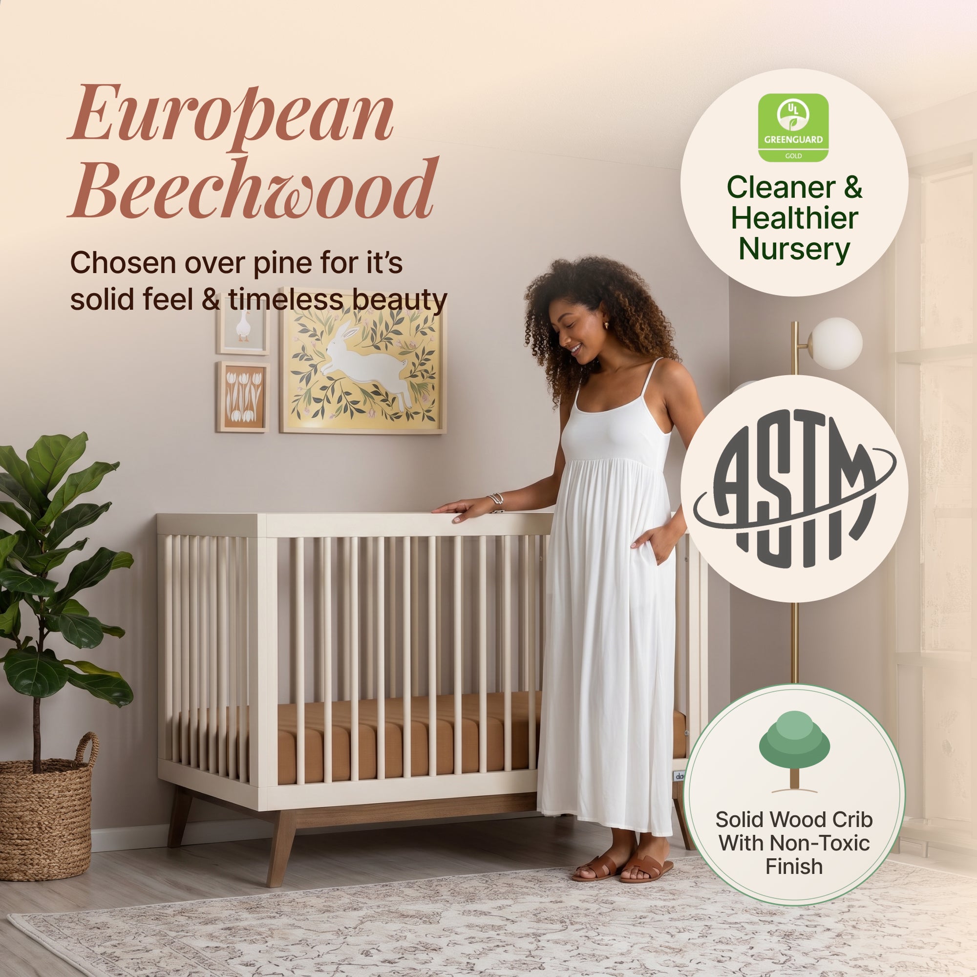 dadada Soho 3-In-1 Convertible Crib- Bambi Baby