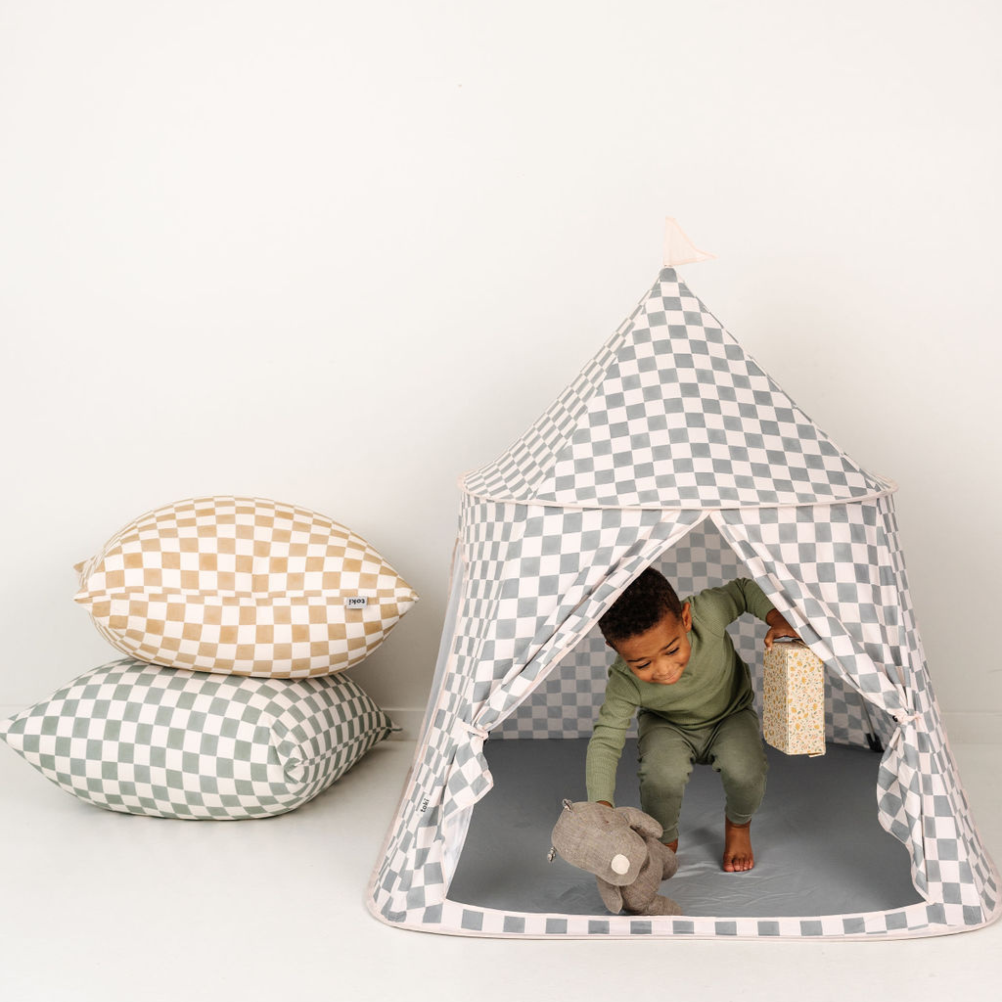 Toki Kids Checker Matcha Play Tent- Bambi Baby