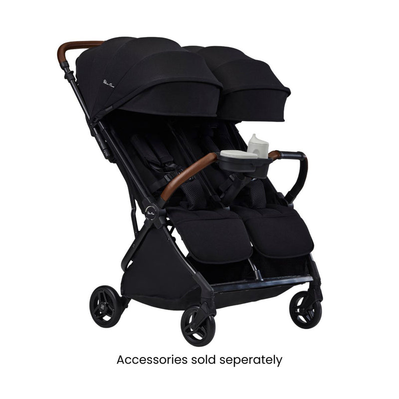 Silver Cross Jet Double Stroller - Black- Bambi Baby