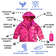 Onekid Car Seat Coat | The Road Coat Down - Fuchsia - Bambi Baby