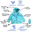 Onekid Car Seat Coat | The Road Coat Down - Aqua - Bambi Baby