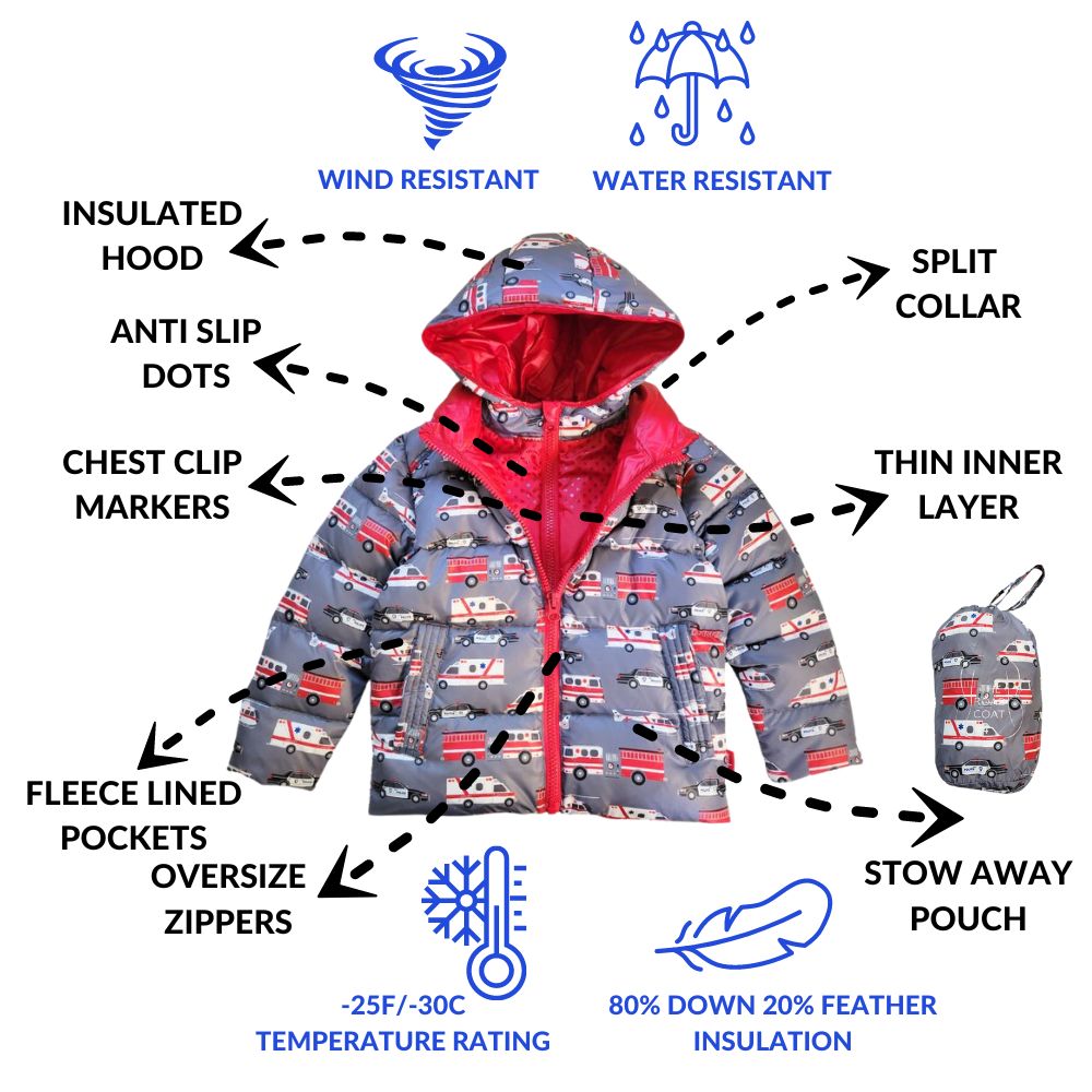 Onekid Car Seat Coat | The Road Coat Down - Rescue Print- Bambi Baby