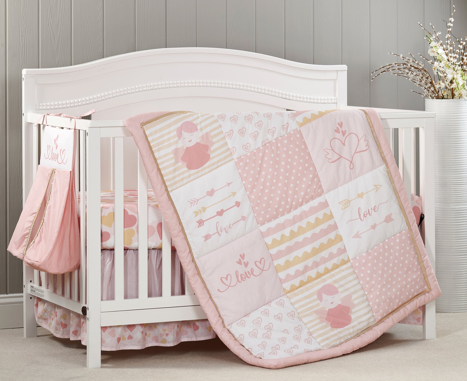Oxford Baby Baby Love 4 pc Baby Crib Nursery Bedding Set- Bambi Baby