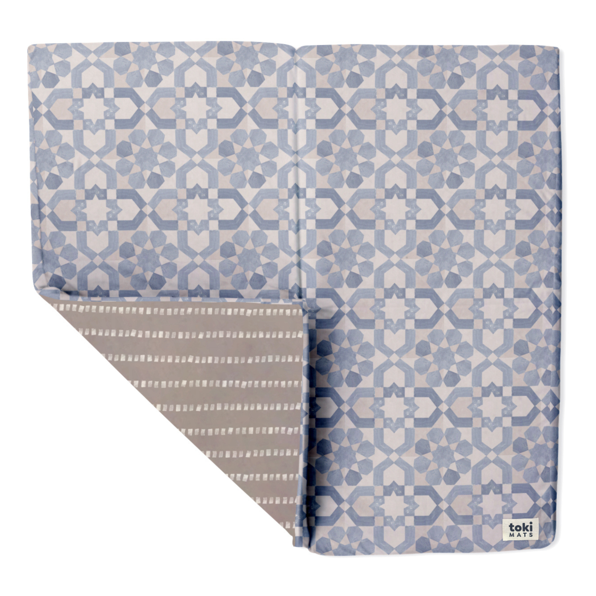 Toki Kids Blue Tile Organic Cotton Mat- Bambi Baby