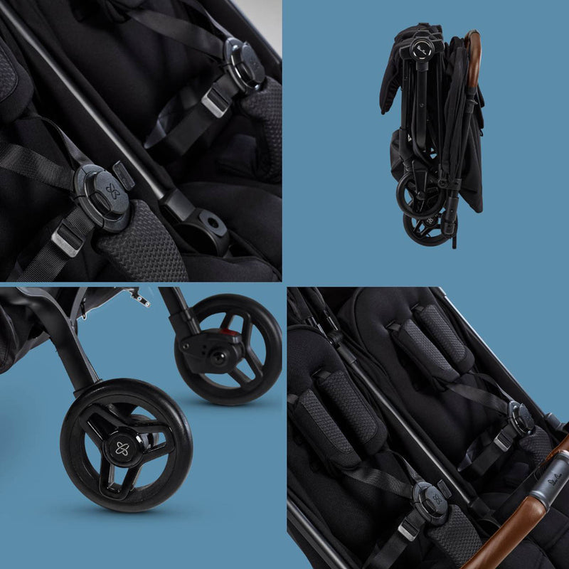 Silver Cross Jet Double Stroller - Black- Bambi Baby
