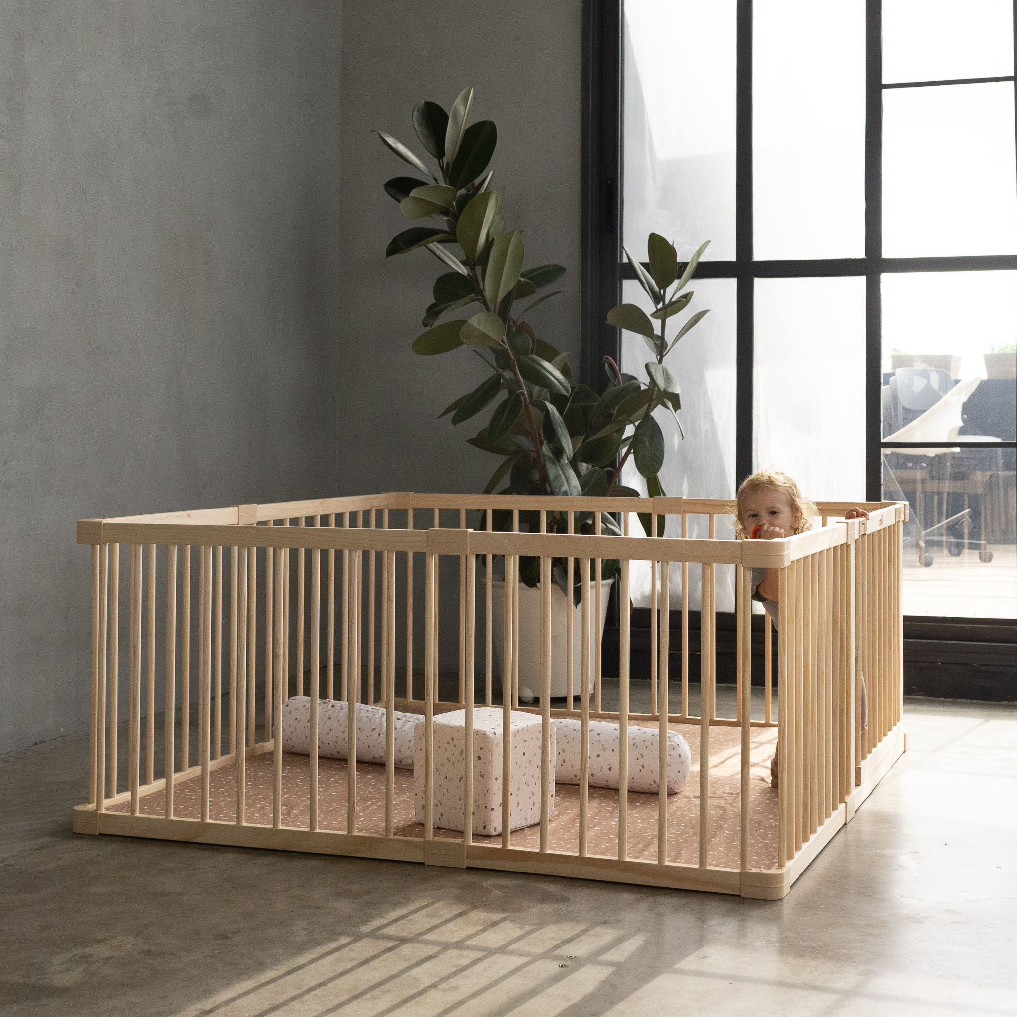 Toki Kids Playpen - Mega Size in Wood- Bambi Baby