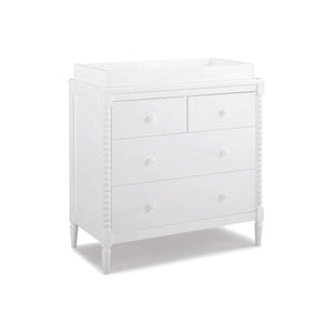 White Delta Children Saint 4 Drawer Dresser with Changing Top - Front View | Bambi Baby