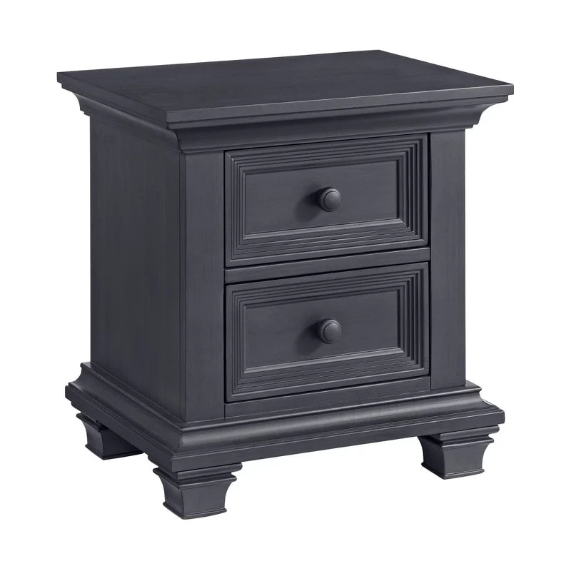 Oxford Baby Weston 2-Drawer Nightstand - Midnight Slate- Bambi Baby