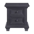 Midnight Slate Wood Oxford Baby Weston 2-Drawer Nightstand - Front View | Bambi Baby