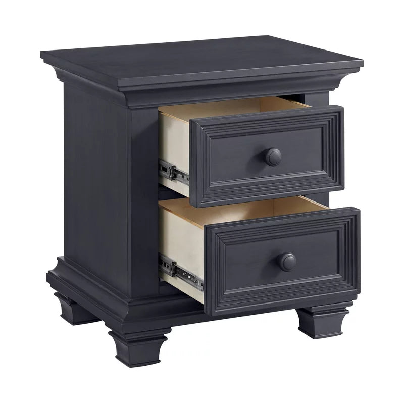 Oxford Baby Weston 2-Drawer Nightstand - Midnight Slate- Bambi Baby