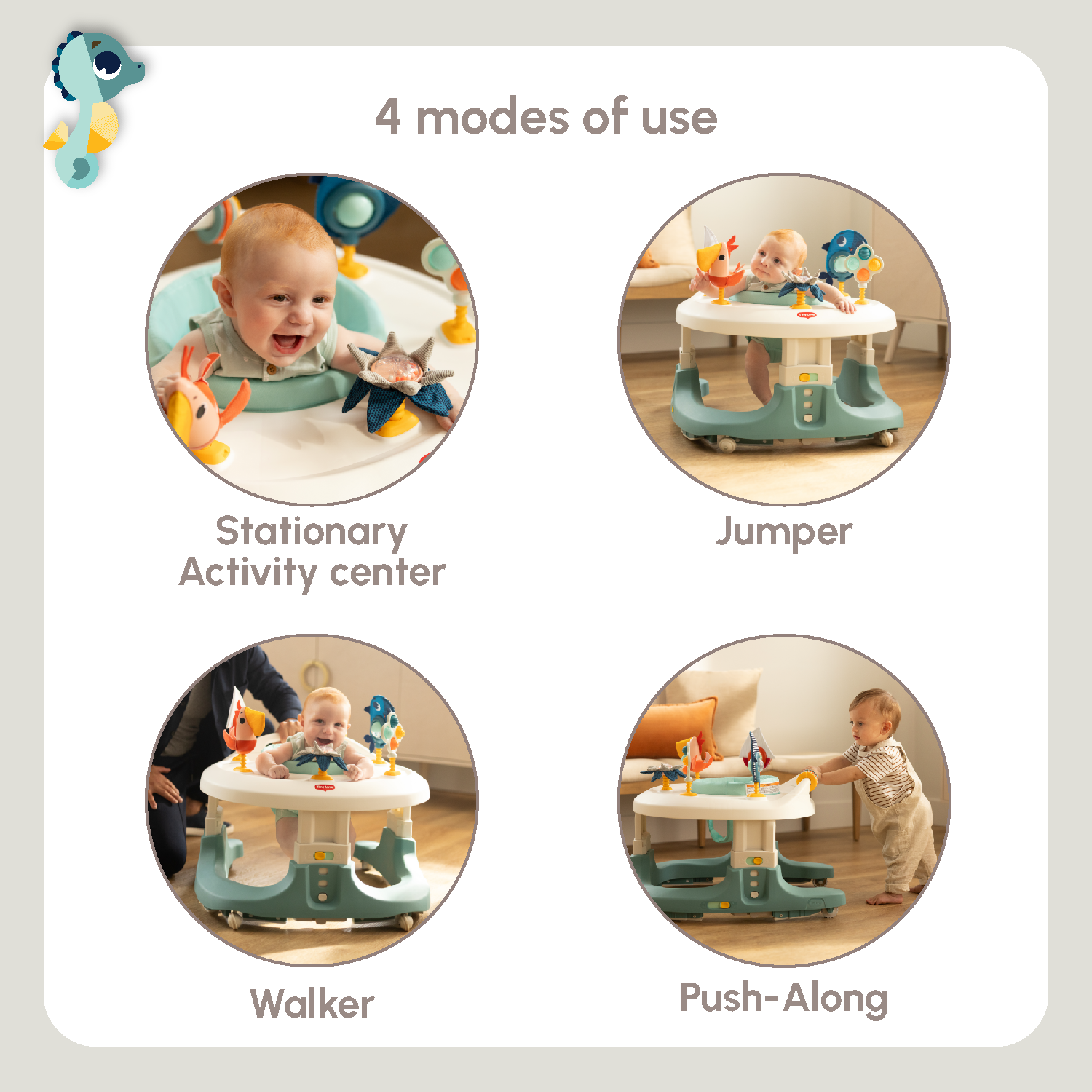 Tiny Love Tiny Mariners 4-in-1 Here I Grow Mobile Activity Center- Bambi Baby