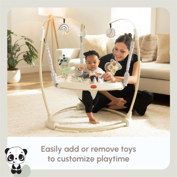 Tiny Love Black & White 4-in-1 Jump & Play Stationary Activity Center- Bambi Baby