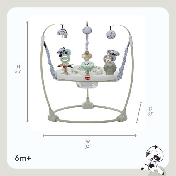 Tiny Love Black & White 4-in-1 Jump & Play Stationary Activity Center- Bambi Baby