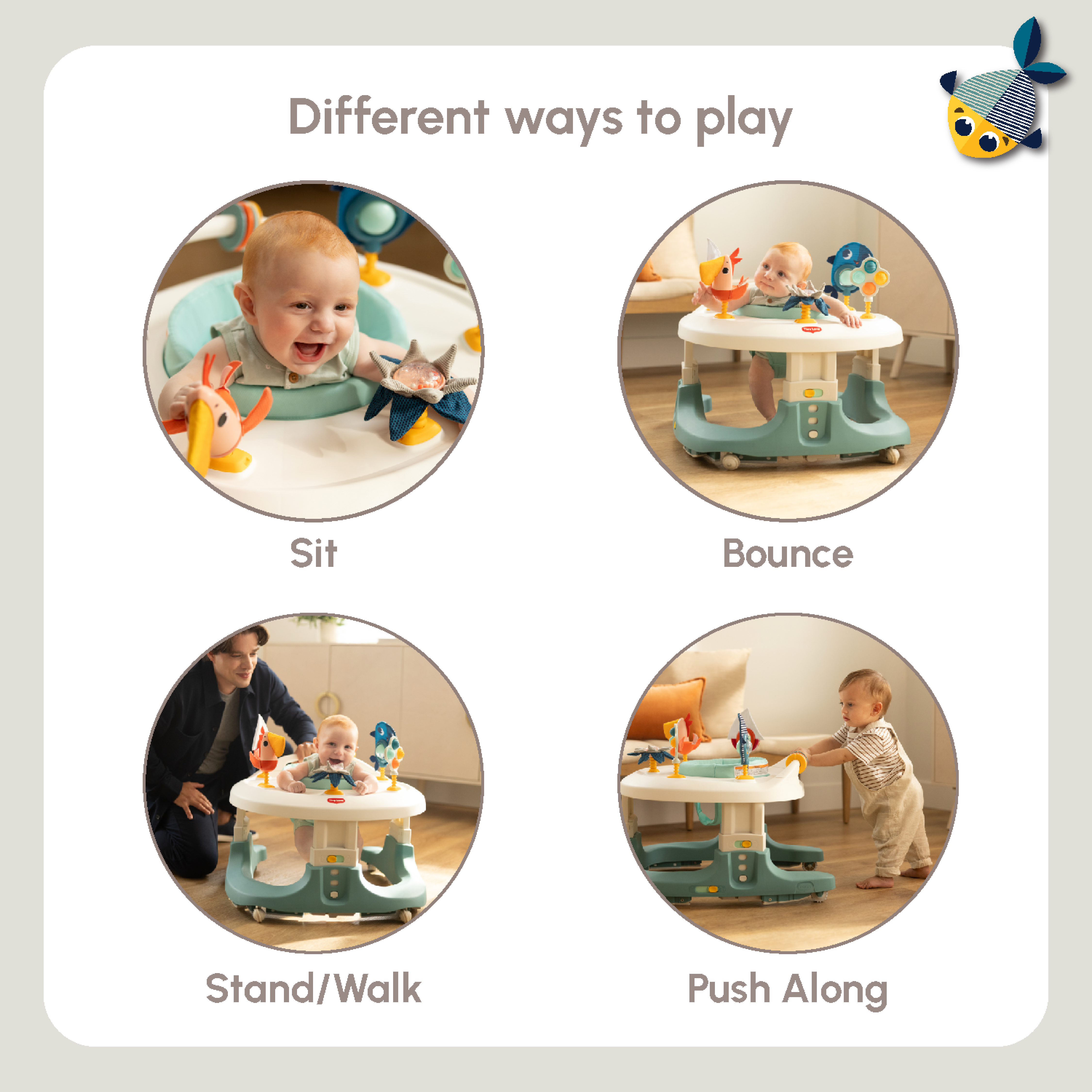 Tiny Love Tiny Mariners 4-in-1 Here I Grow Mobile Activity Center- Bambi Baby