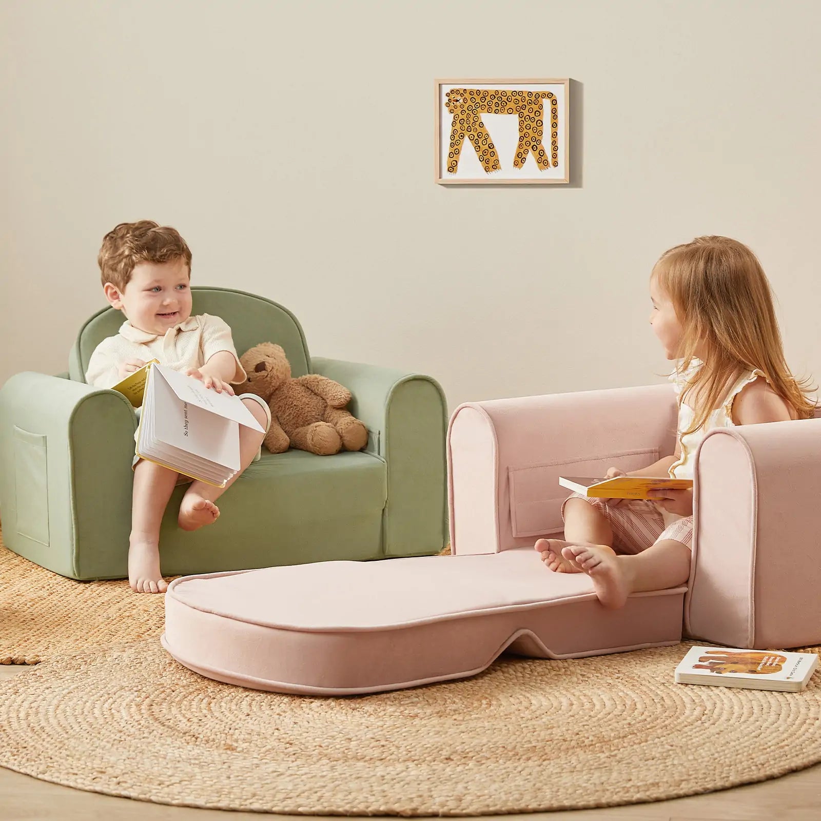 Tiny Land® GentleSnug Kid Chair - Sage- Bambi Baby