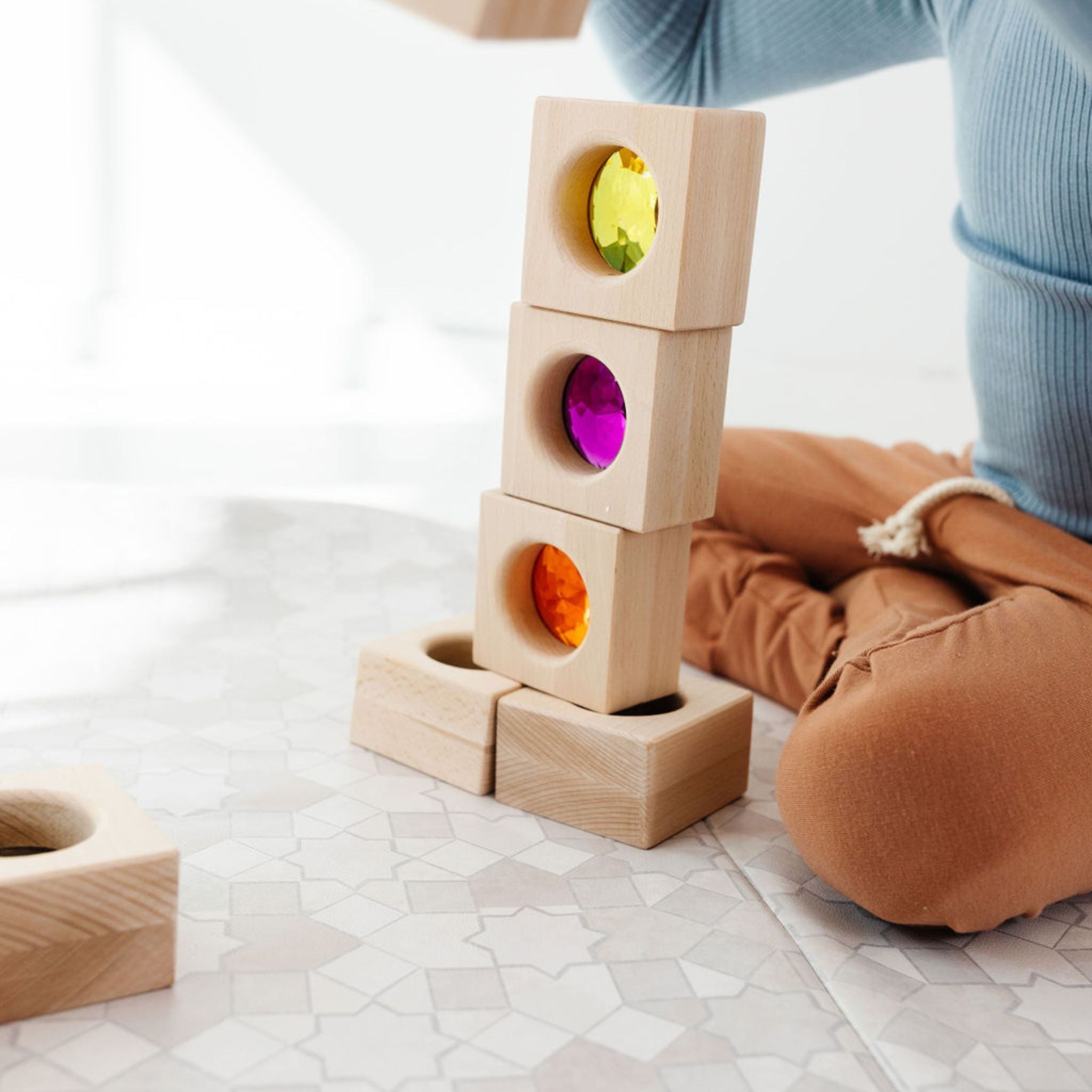 Toki Kids Grey Mosaic Vegan Leather Mat- Bambi Baby