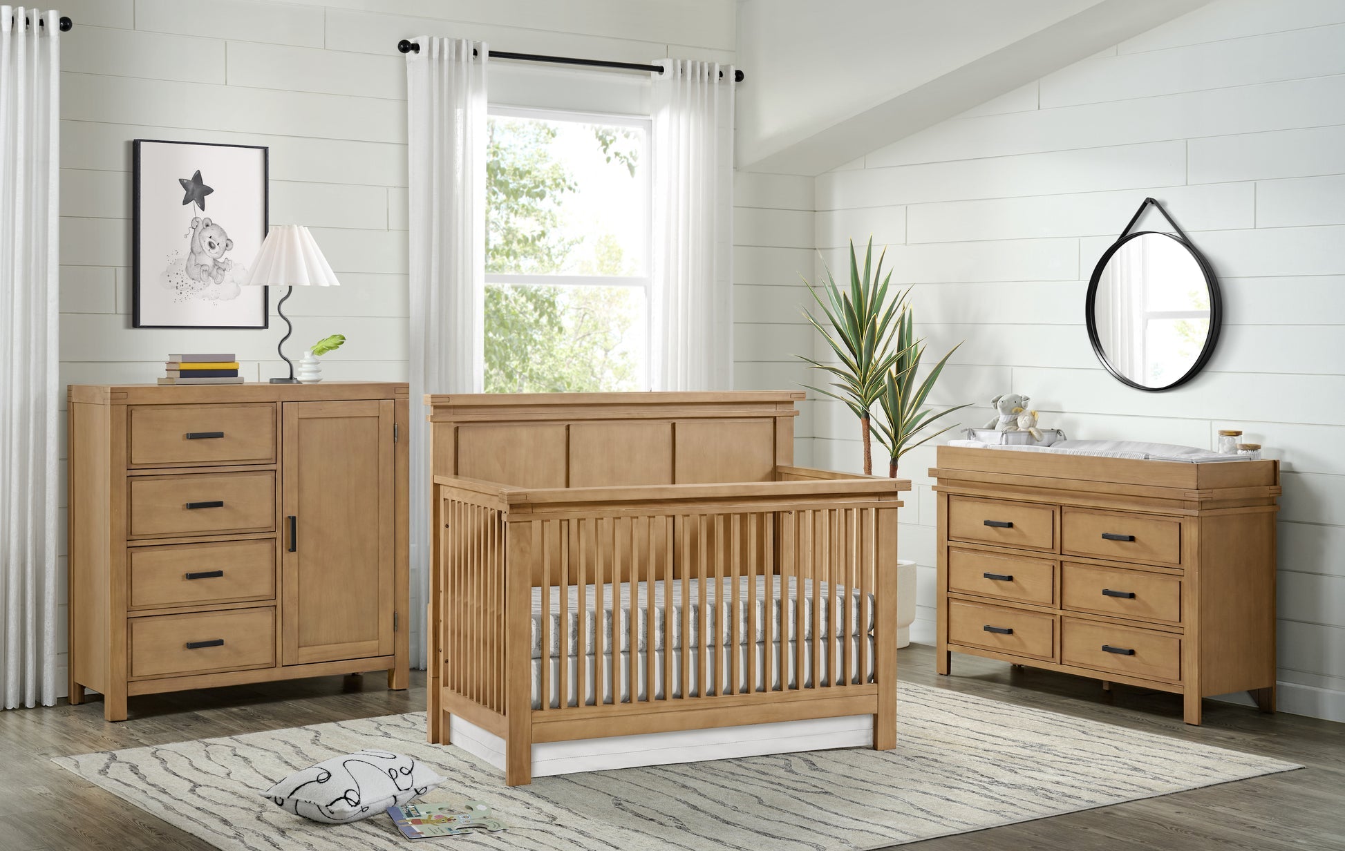 Soho Baby Mystic 4 in 1 Convertible Crib - Honey Wood- Bambi Baby