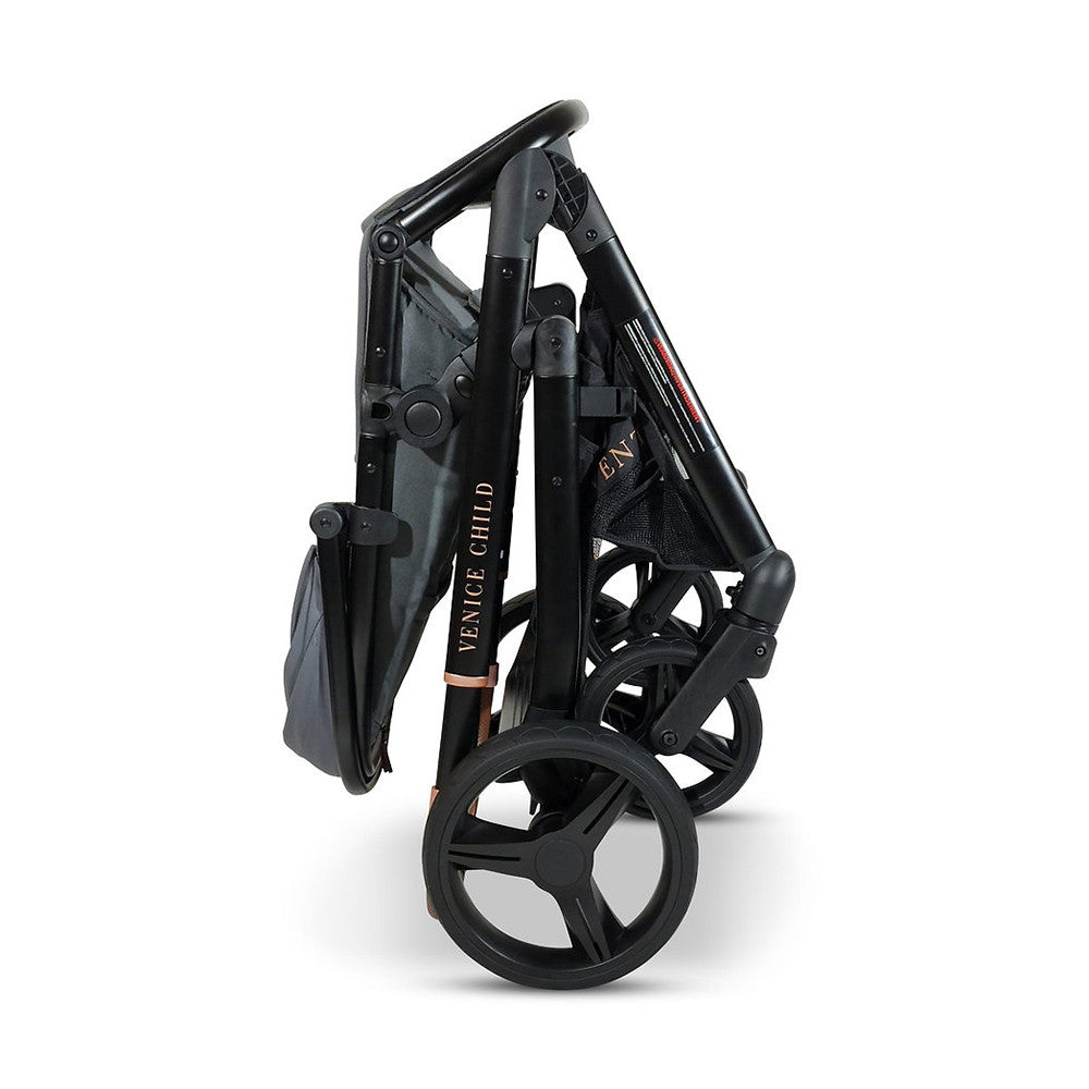 Venice Child Ventura Single to Double Sit-And-Stand Tandem Stroller in Shadow- Bambi Baby