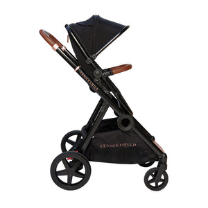 Black Venice Child Maverick Single to Double Stroller - Side Profile | Bambi Baby