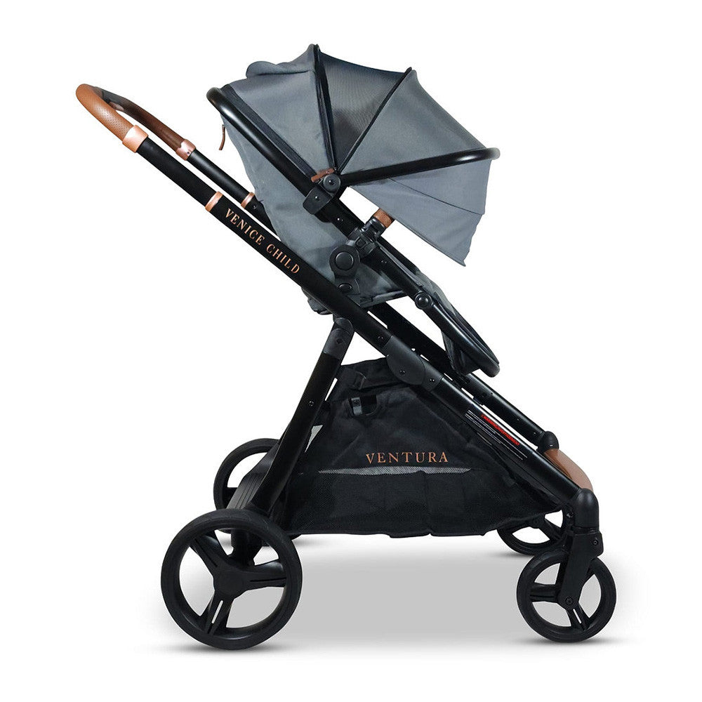 Venice Child Ventura Single to Double Sit-And-Stand Tandem Stroller in Shadow- Bambi Baby
