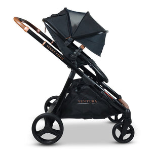 Midnight Venice Child Ventura Tandem Stroller - Side Profile View | Bambi Baby