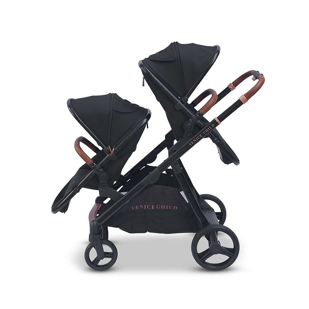 Venice Child Ventura Single to Double Sit-And-Stand Tandem Stroller with 2nd Toddler Seat- Bambi Baby