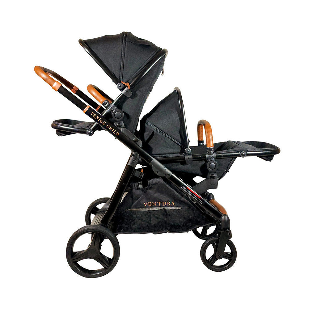 Venice Child Ventura Single to Double Sit-And-Stand Tandem Stroller with 2nd Toddler Seat- Bambi Baby