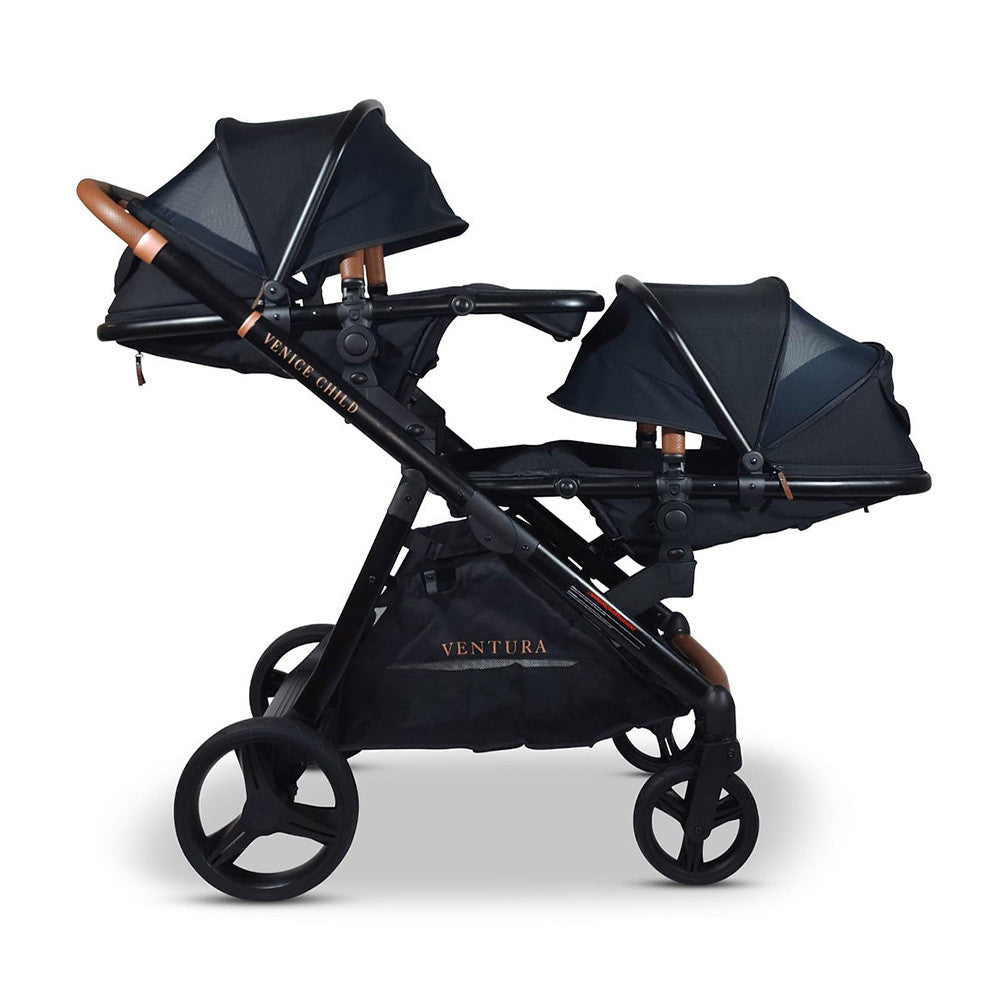 Venice Child Ventura Single to Double Sit-And-Stand Tandem Stroller with 2nd Toddler Seat- Bambi Baby