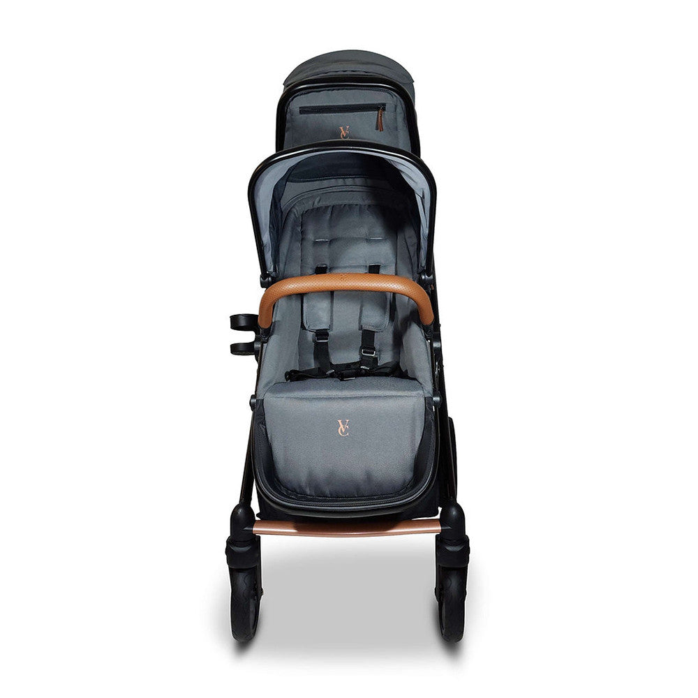Venice Child Ventura Single to Double Sit-And-Stand Tandem Stroller with 2nd Toddler Seat in Shadow- Bambi Baby