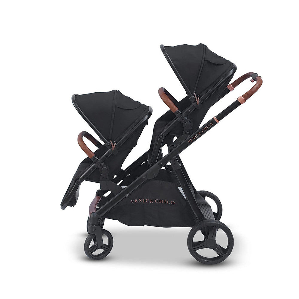Venice Child Ventura Single to Double Sit-And-Stand Tandem Stroller with 2nd Toddler Seat- Bambi Baby