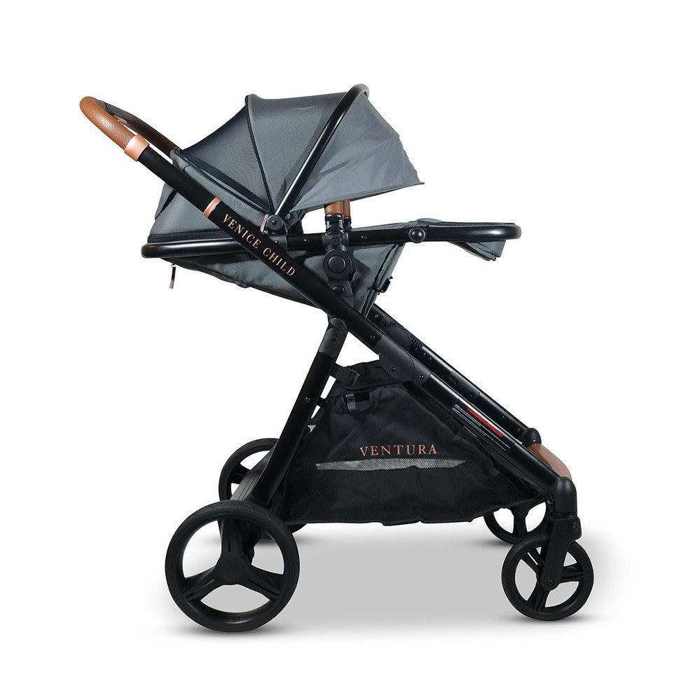 Venice Child Ventura Single to Double Sit-And-Stand Tandem Stroller with 2nd Toddler Seat in Shadow- Bambi Baby