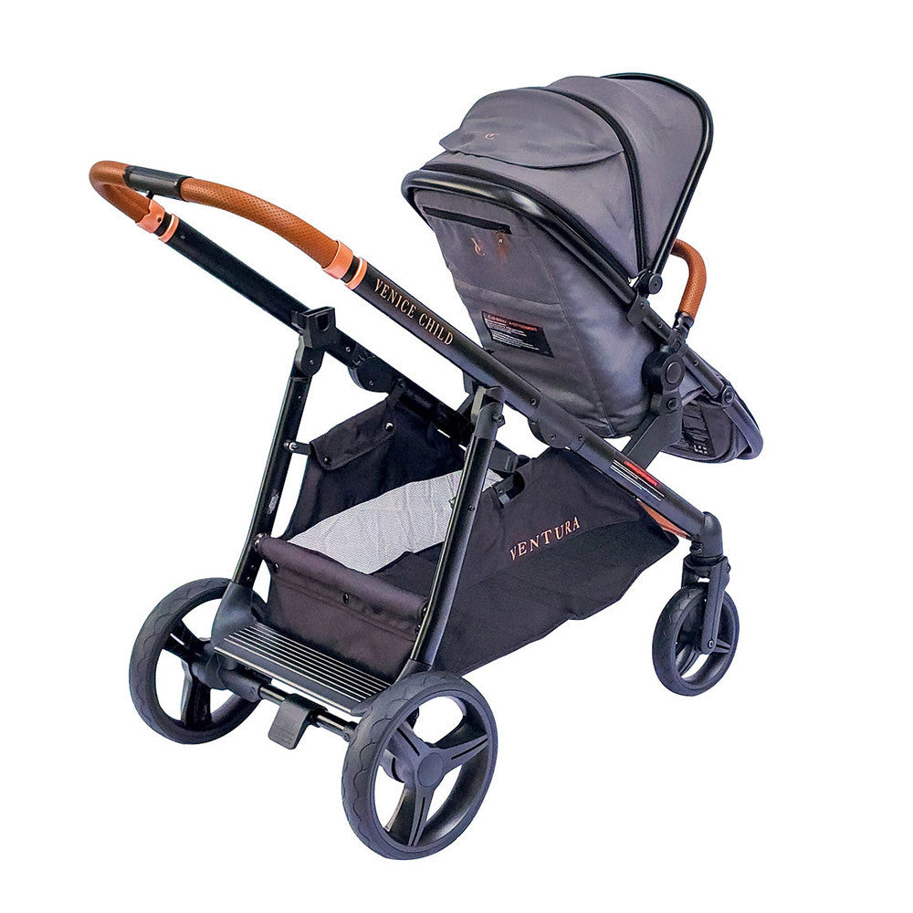 Venice Child Ventura Single to Double Sit-And-Stand Tandem Stroller in Shadow- Bambi Baby