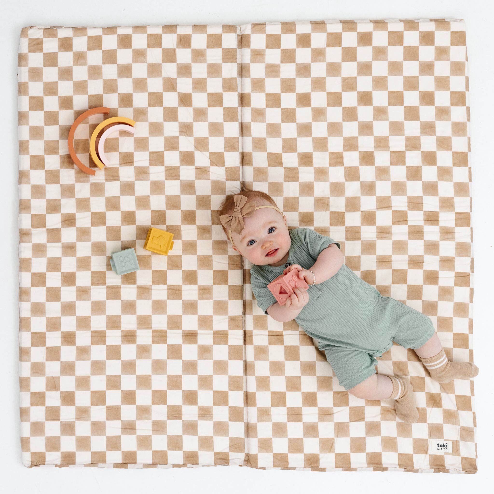 Tapete de algodón orgánico Toki Kids Checker Toffee- Bambi Baby