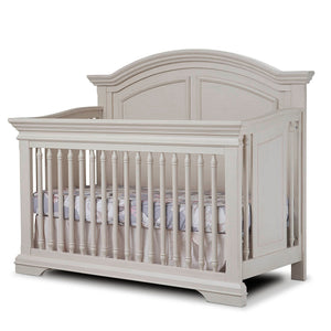 Brushed Ivory Fawn Baby Glacier Arched Convertible Crib - Front View | Bambi Baby