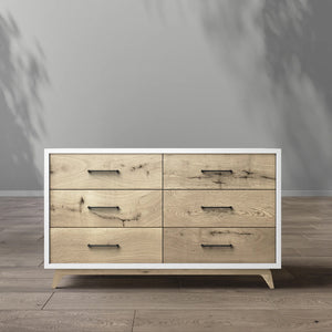 White Beechwood Double Dresser - Front View | Bambi Baby