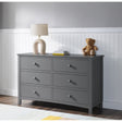 Oxford Baby Universal 6 Drawer RTA Dresser in Dove Gray - Bambi Baby