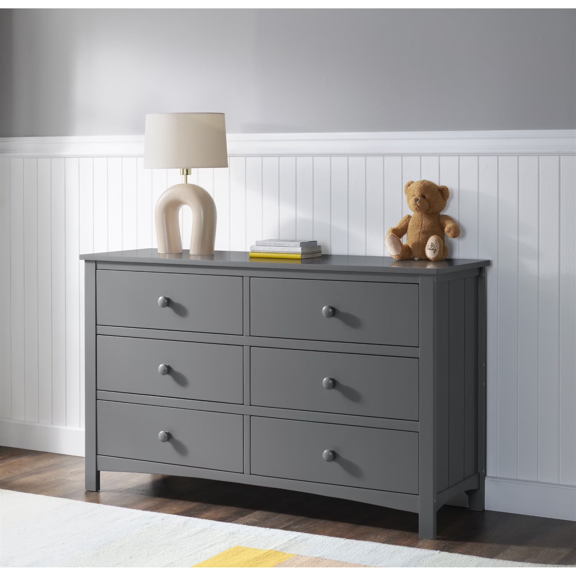 Oxford Baby Universal 6 Drawer RTA Dresser in Dove Gray- Bambi Baby