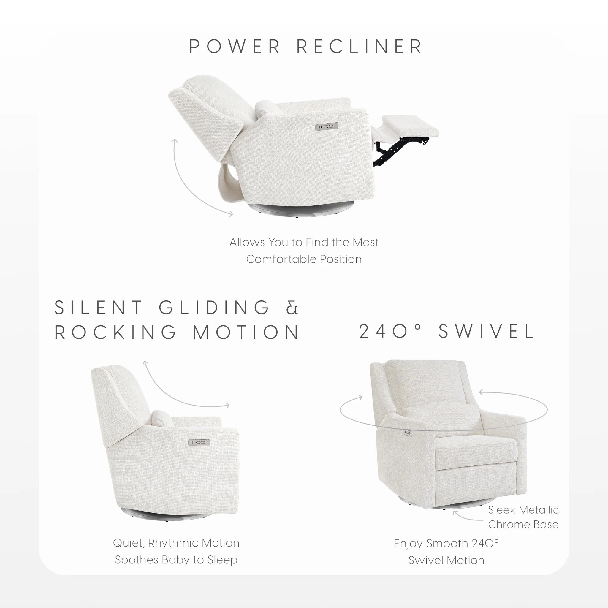 Bellini Seoul Power Recliner with USB-C Charging Ports- Bambi Baby