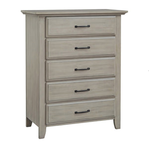 Stone Wash Wood Soho Baby Chandler 5 Drawer Chest - Three Quarter View | Bambi Baby