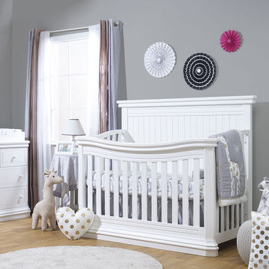 Sorelle Primo Convertible Crib in White- Bambi Baby