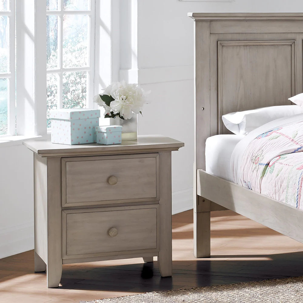 Mesita de noche de dos cajones Oxford Baby Kenilworth Collection en gris grafito- Bambi Baby