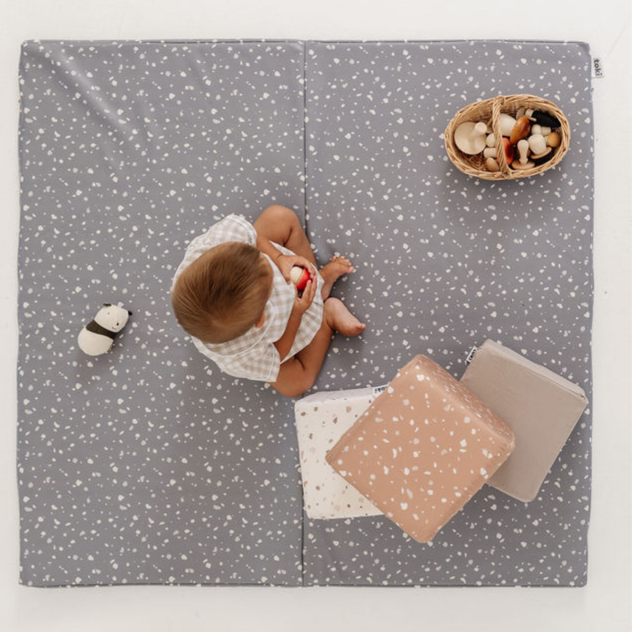 Toki Kids Terrazzo Slate Vegan Leather Mat- Bambi Baby