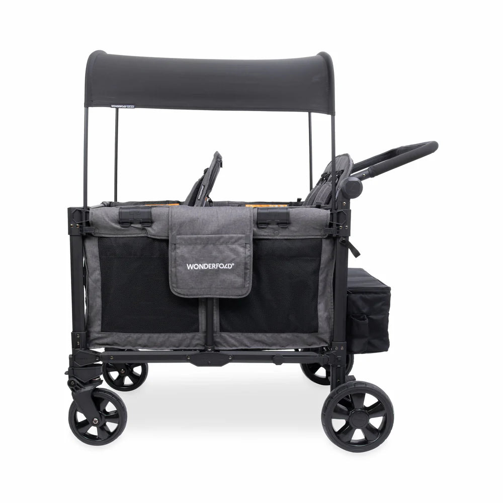 Wonderfold W4 Elite Pro 4 Seater Stroller Wagon - Jet Black- Bambi Baby